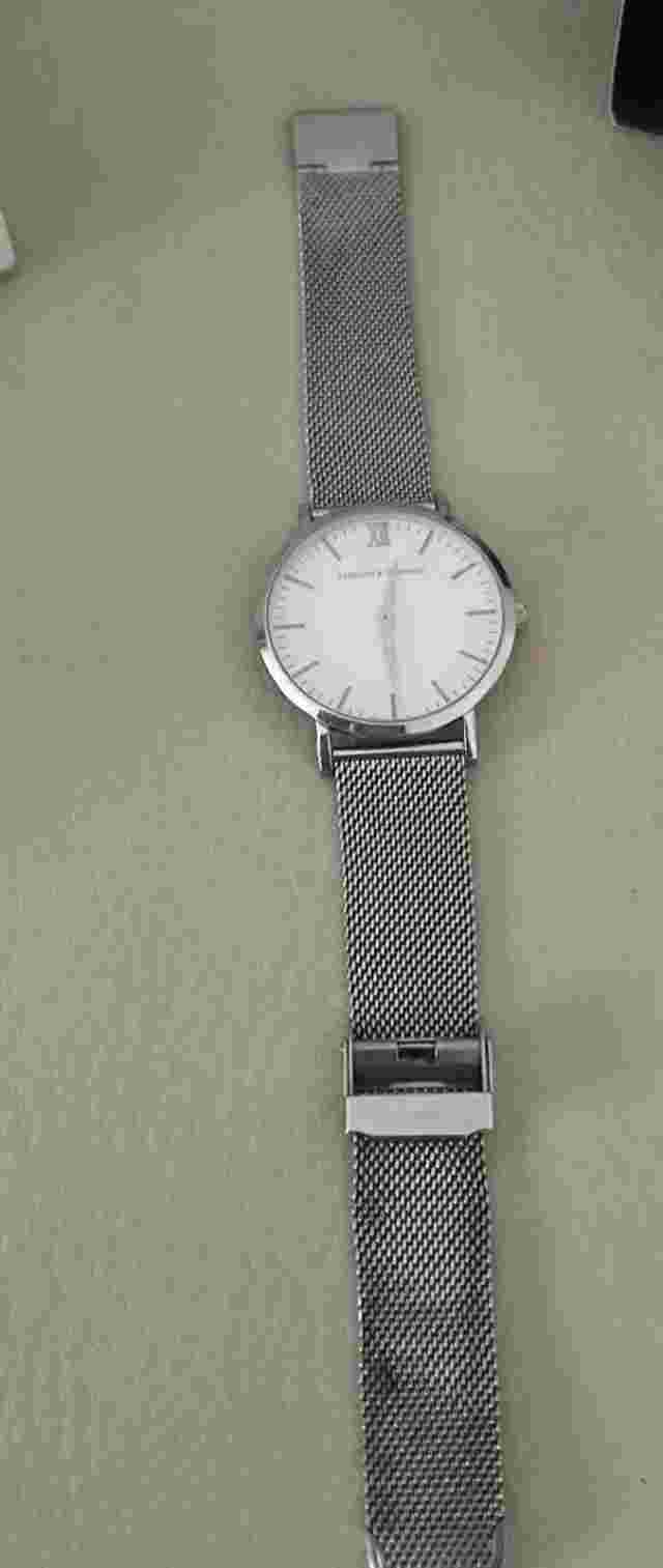 LARSSON & JENNINGS Silver Tone Stainless Steel 40mm Watch Mesh Strap Boxed