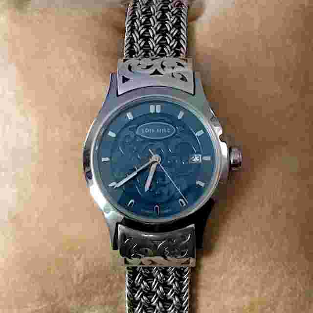 LOIS HILL Watch Blue Face Sterling Silver Band HTF