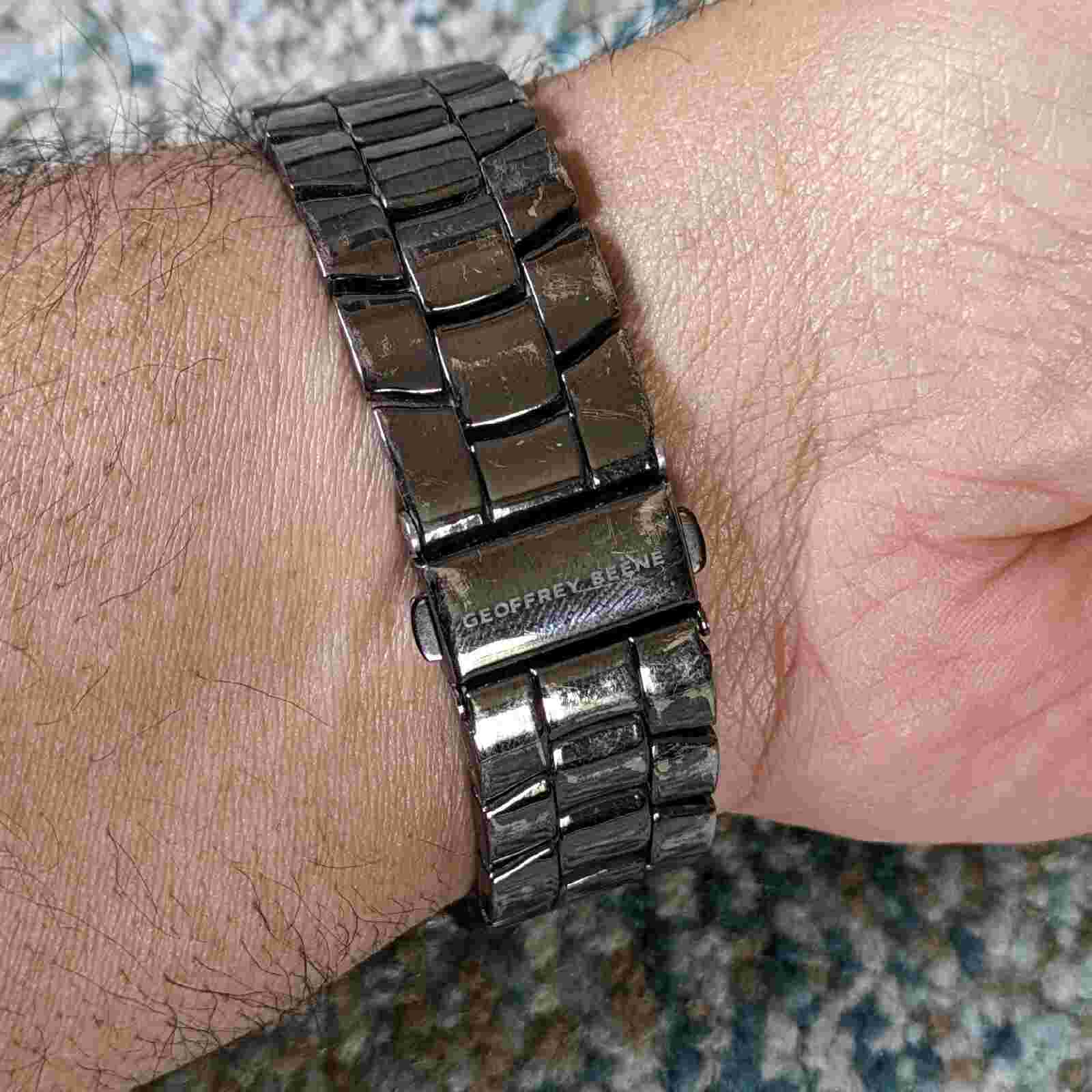 GEOFFREY BEENE Chronograph Quartz Gunmetal Dial Men's Watch