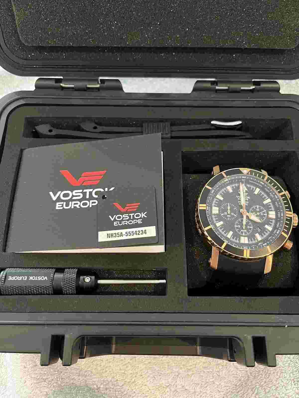 Vostok Europe 'Mriya' Black & Rose Gold Limited Edition Automatic Watch. (Used)