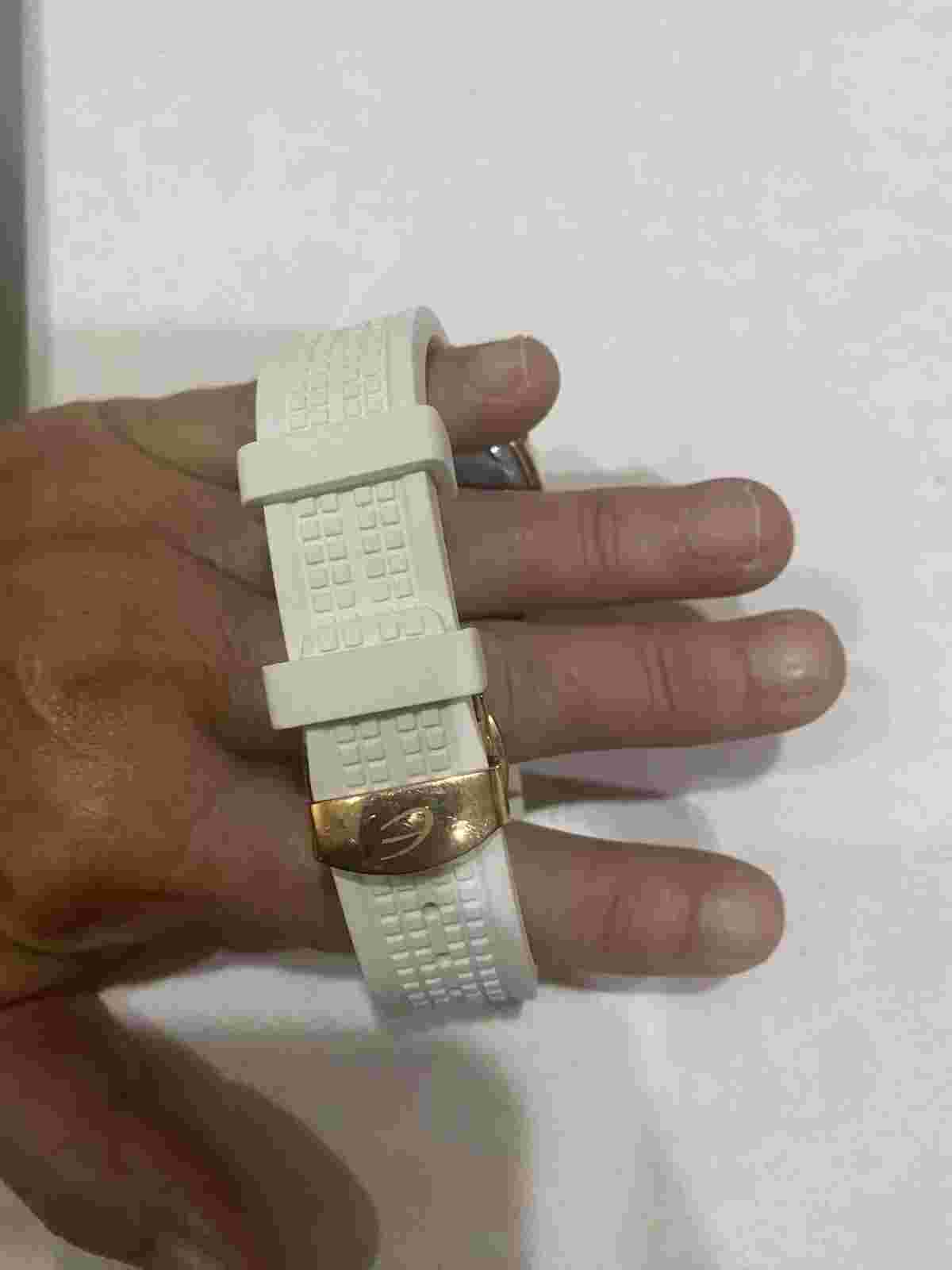 Elini Barokas White and Rose watch w/ crystals