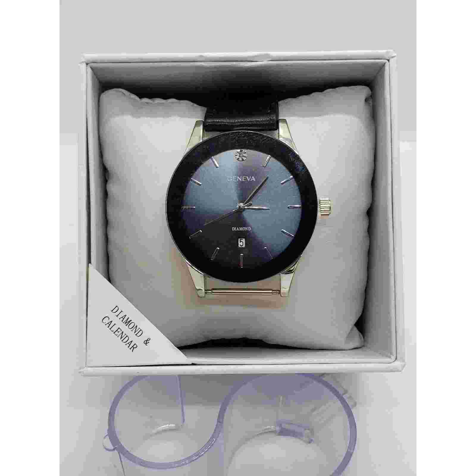 Men's Black Dress Watch, Geneva