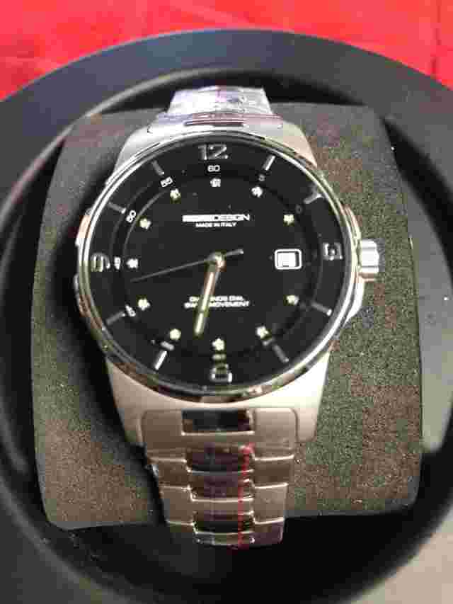 Momo Design Black Mother of Pearl Stainless Steel Watch 093-C-MB-01BK