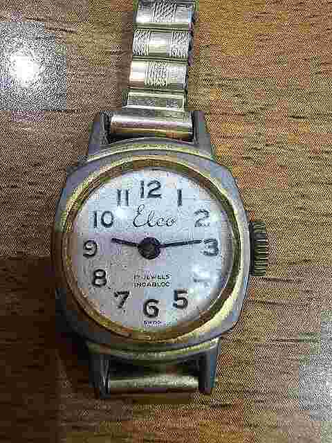 Rare Vintage Swiss Made Elco 17 Jewels Mechanical Ladies Watch Head -Not Working