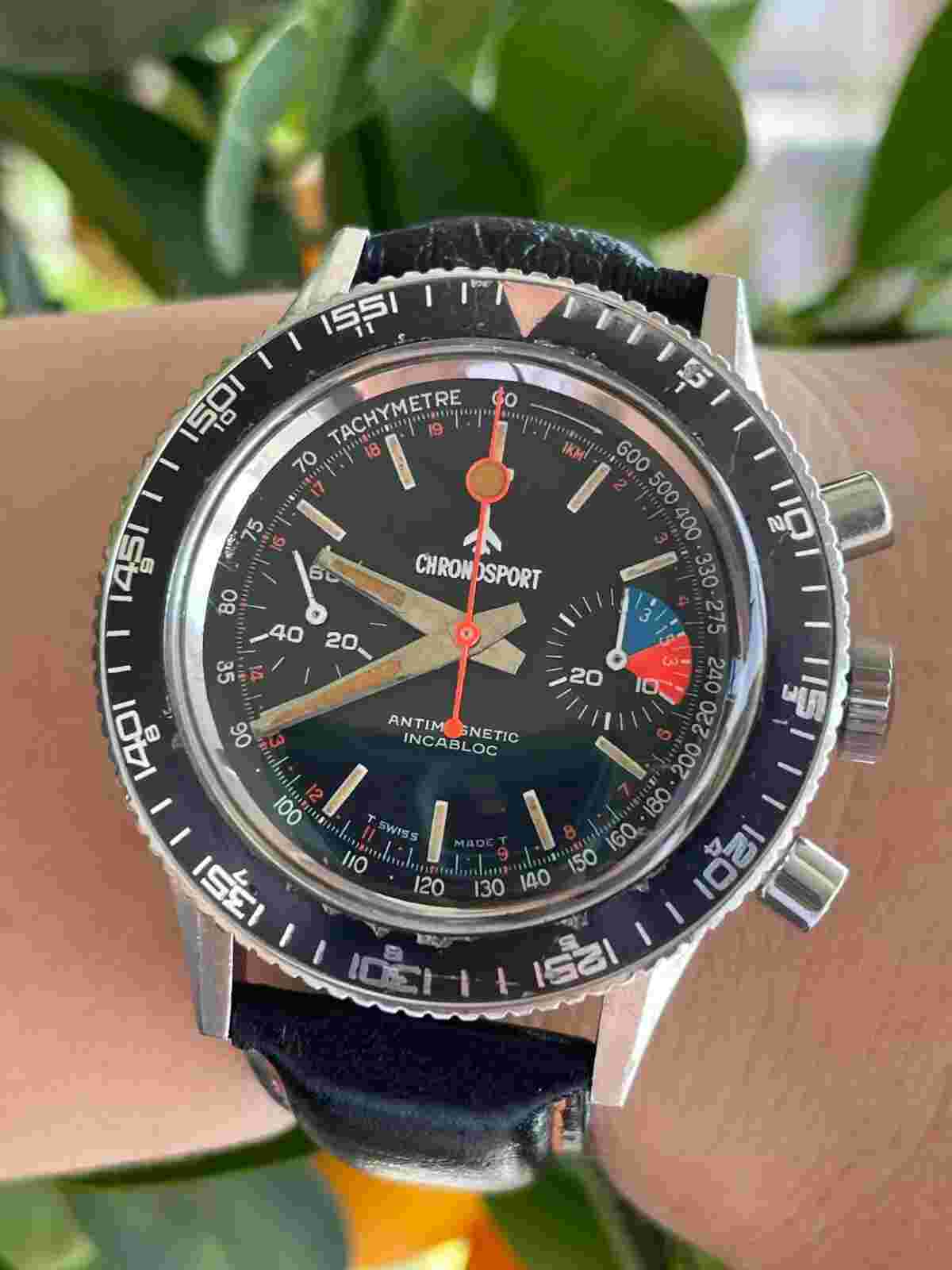 VINTAGE CHRONOGRAPH DIVERS CHRONOSPORT VALJOUX 7733 MENS 39mm SWISS MADE