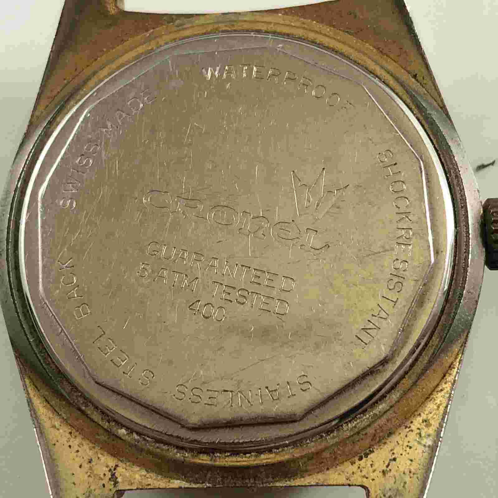 CRONEL SWISS MANUAL Original Dial Diver 400 Super Untested As Is Gold Tone