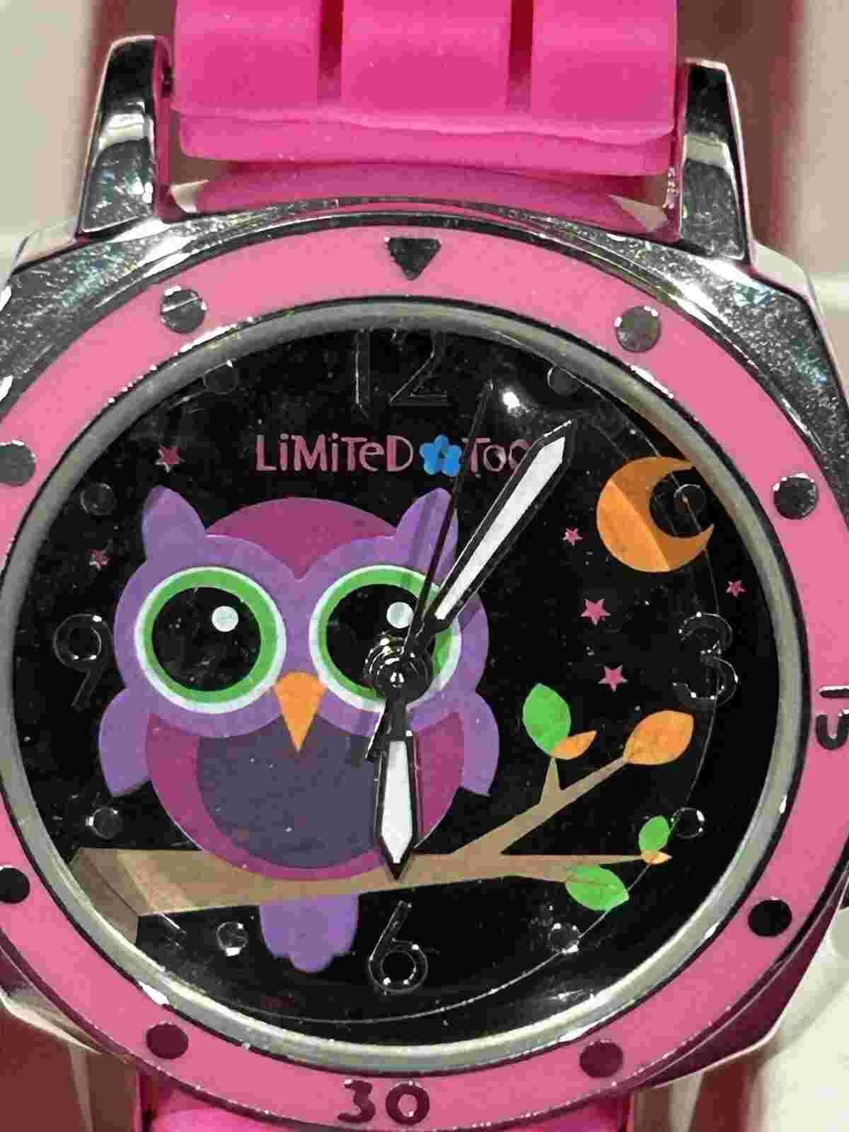 LIMITED TOO Owl Mood Changing Watch - SILICONE Pink Band KIDS- Works! Accutime