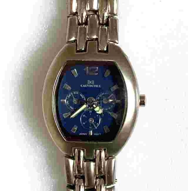 Calvin Hill Silver Tone Quartz Analog Men's Watch W/Faux Sub Dials - New Battery