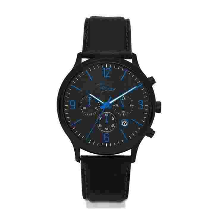 gooix Clint Men's Watch Hua-05917 Analogue Chronograph Leather Black