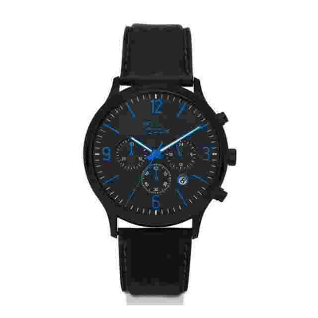gooix Clint Men's Watch Hua-05917 Analogue Chronograph Leather Black