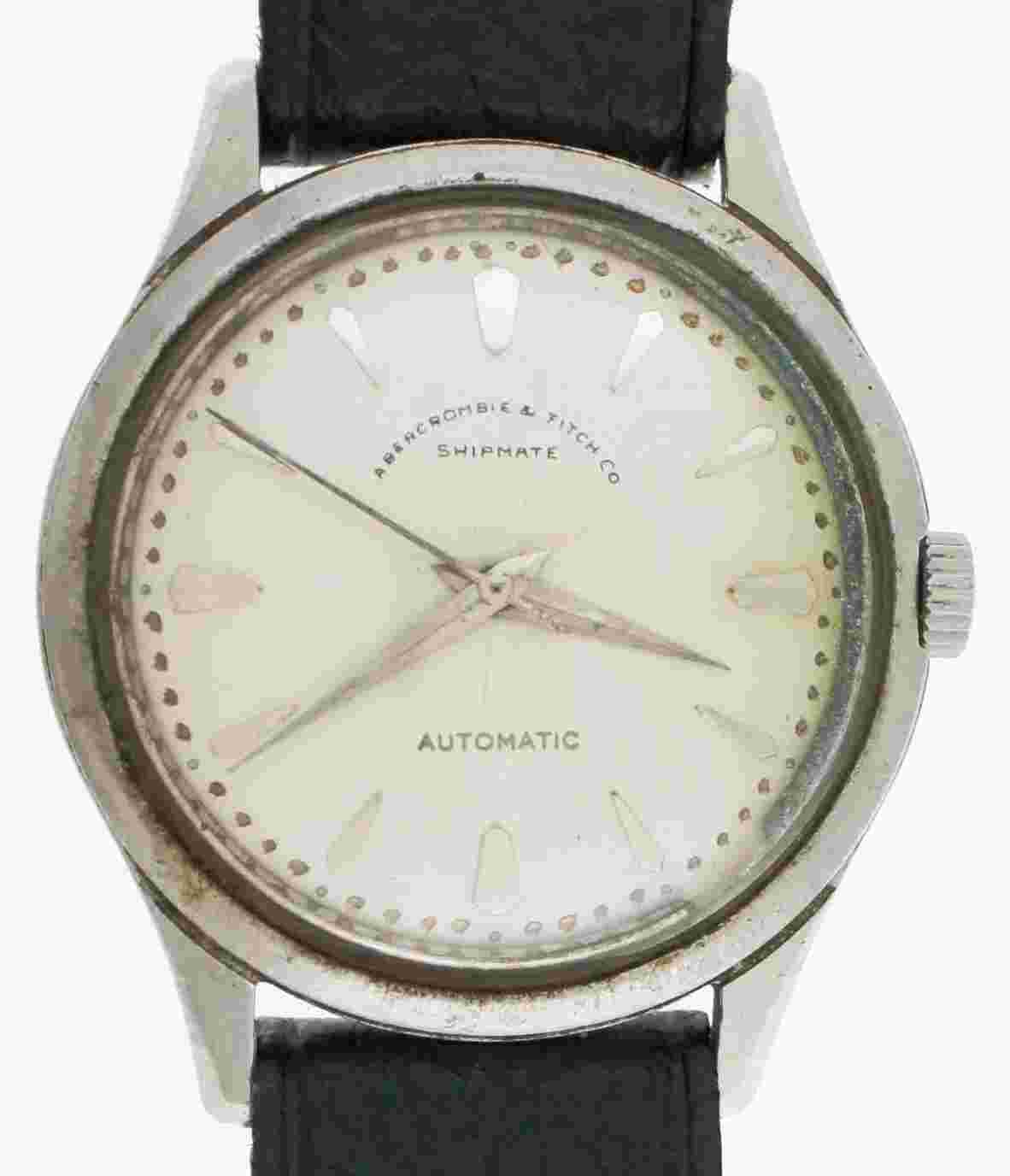 Vintage 1960s Abercrombie & Fitch Shipmate Automatic Watch 35mm Military Navy