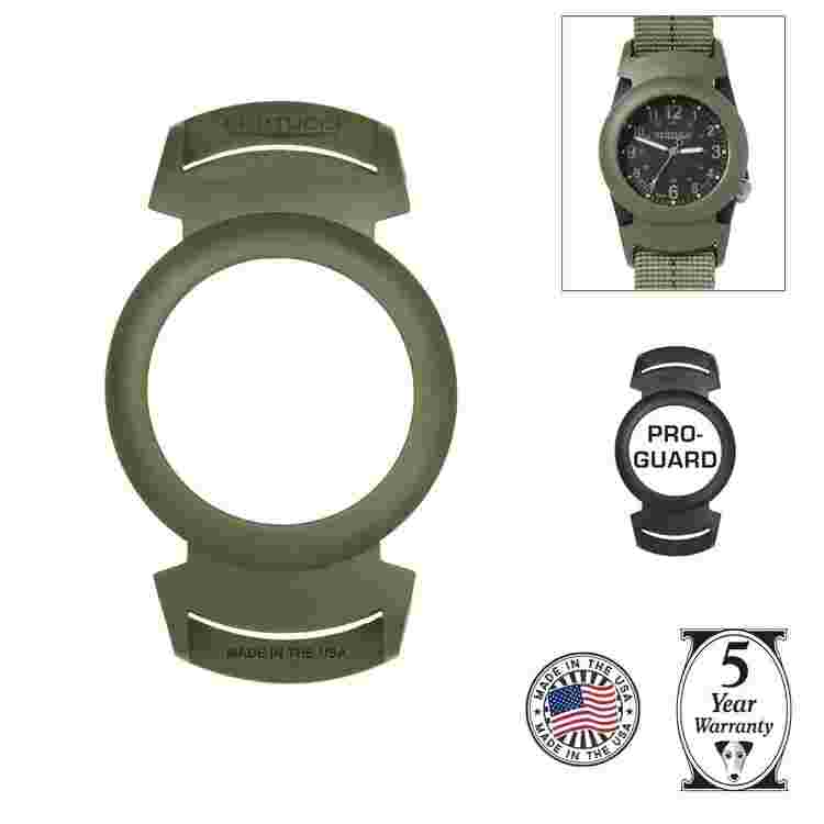 BERTUCCI A-2S Vintage Watch #11515 Black Dial Foliage Vtech Tridura Band + Guard