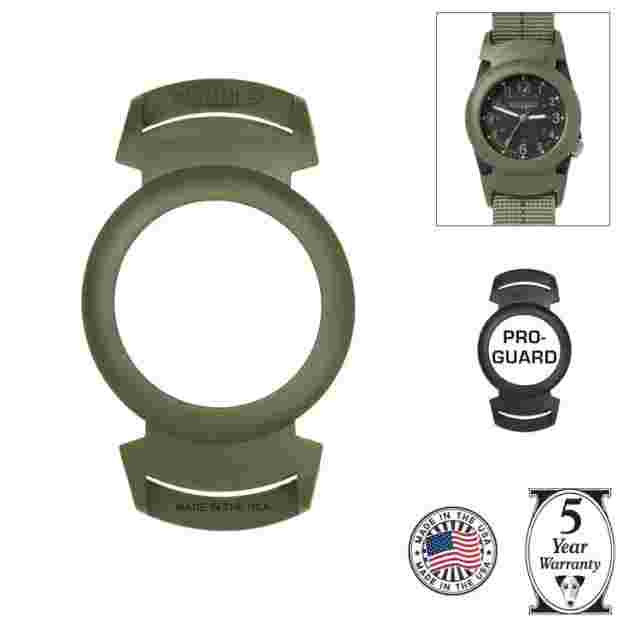 BERTUCCI A-2S Vintage Watch #11515 Black Dial Foliage Vtech Tridura Band + Guard