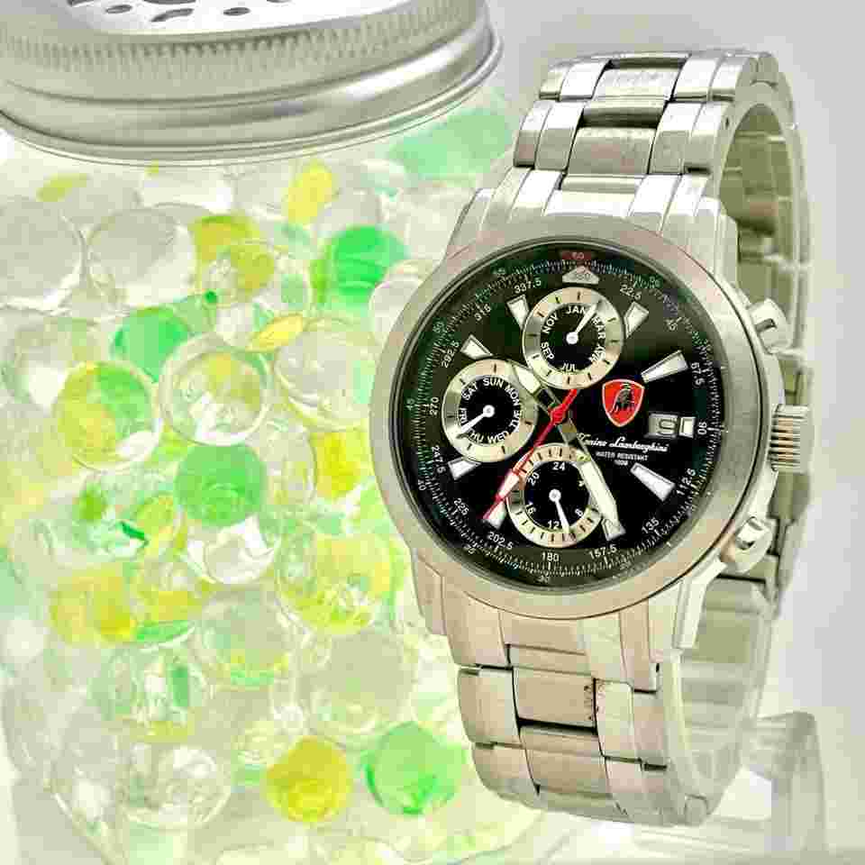 Tonino Lamborghini Men's Watch waterproof silver Wristwatch used in japan