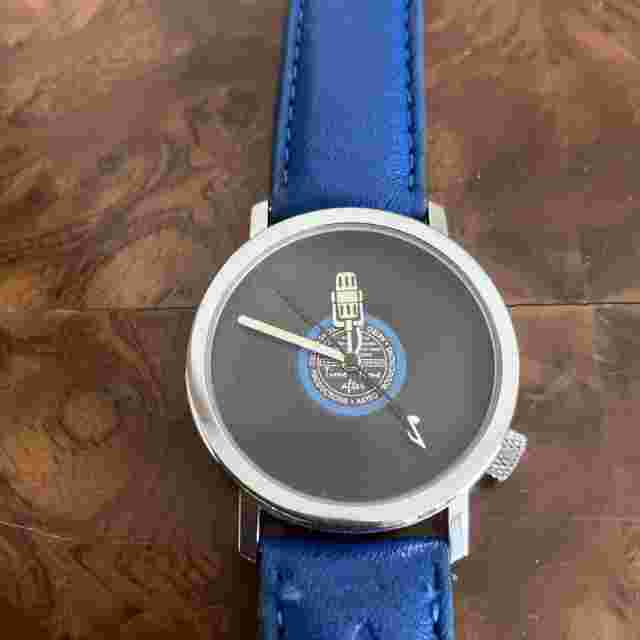 AKTEO Wristwatch Quartz Stainless Men's Blue Full Orchestra Record Microphone