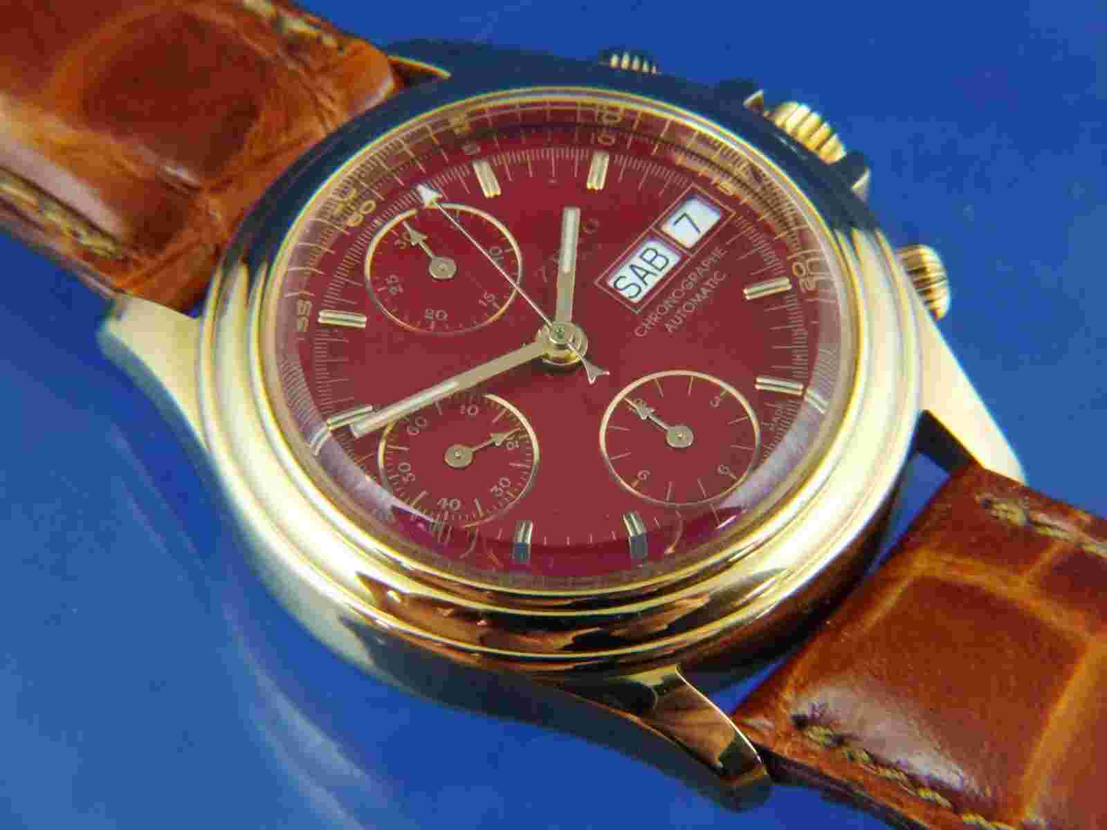 Vintage Rare Zeno Automatic Chronograph Watch Valjoux 7750 Watch NOS 1980S