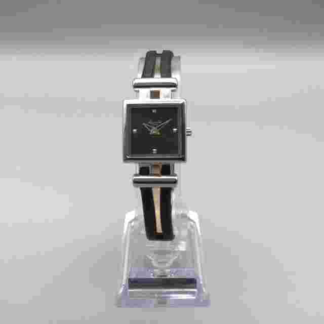 Kenneth Cole Watch Women 20mm Silver Tone Square Leather Band New Battery