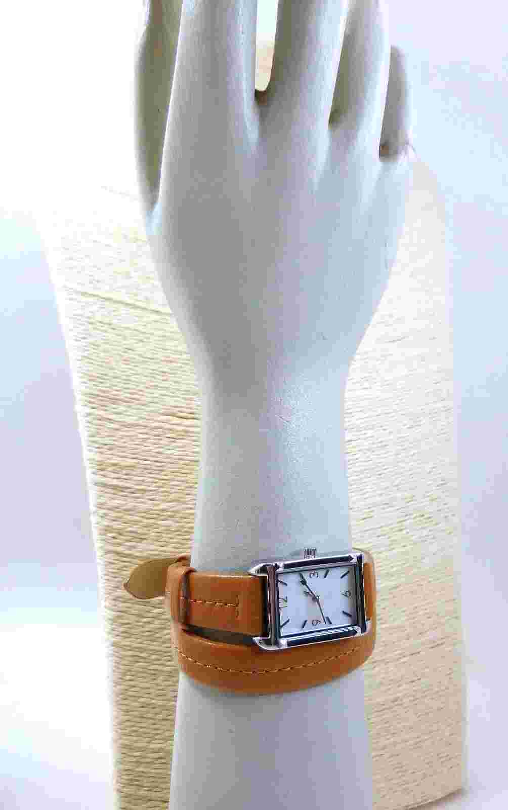 Women's Stella & Dot Double Wrap Tank Style MOP Watch
