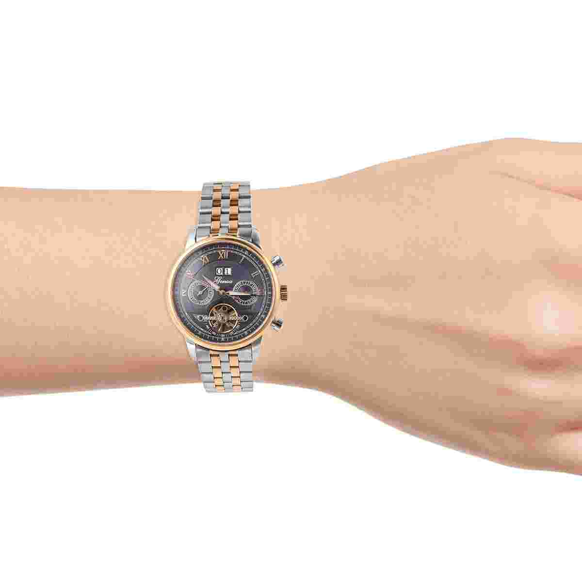 GENOA Automatic Mechanical Movement Watch ION Plated YG & Stainless Steel 40mm