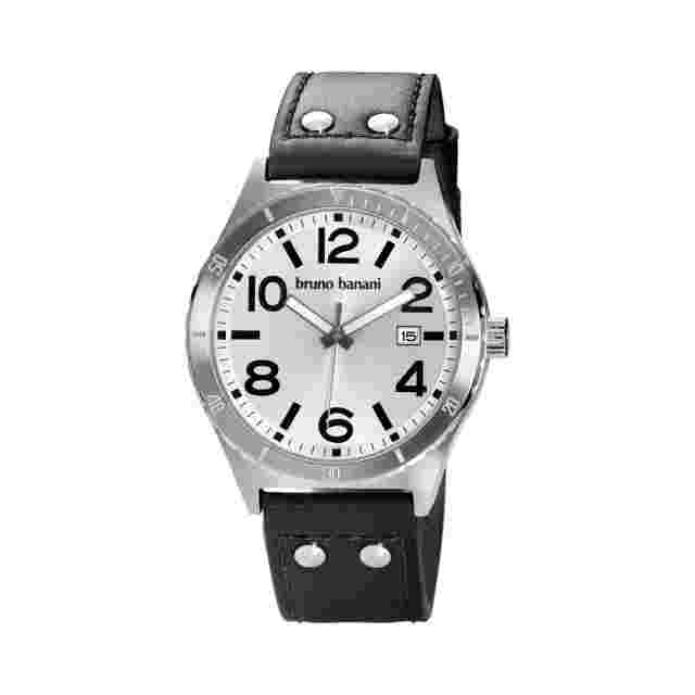 Bruno banani Aviator Watch Ares BR21021 Stainless Steel Leather Band Box Papiere