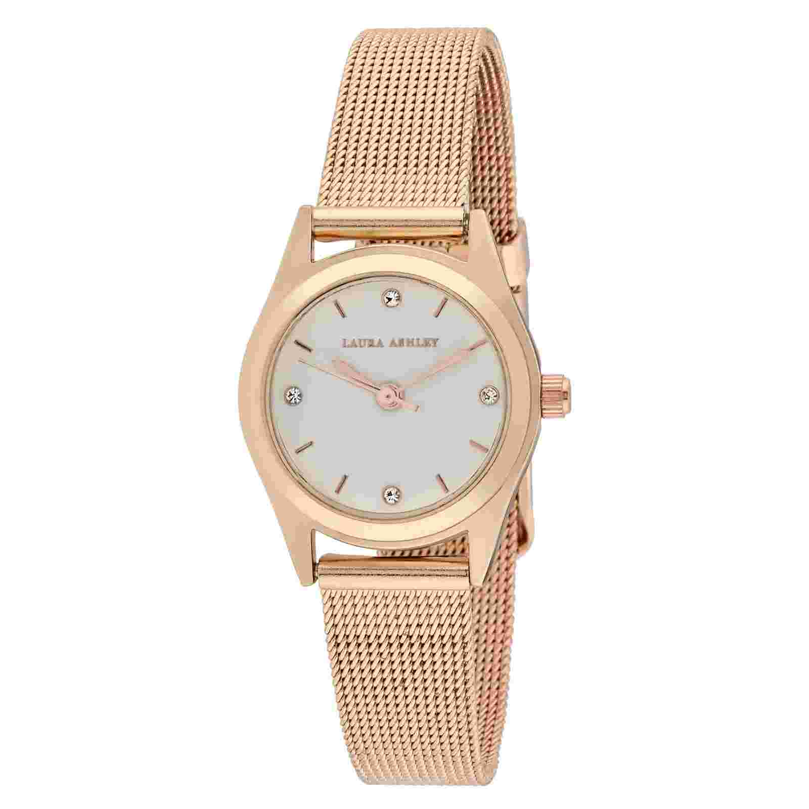 Laura Ashley Women's 24mm Round Mini Mesh EZ Reader Watch (LA2072)