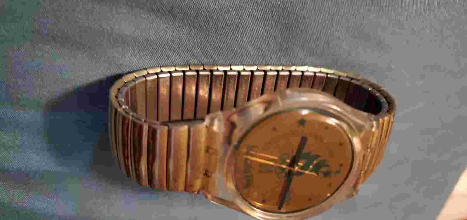 Vintage Swatch Centennial 1996 Atlanta Olympic RARE Gold elastic Metal Band