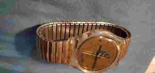 Vintage Swatch Centennial 1996 Atlanta Olympic RARE Gold elastic Metal Band