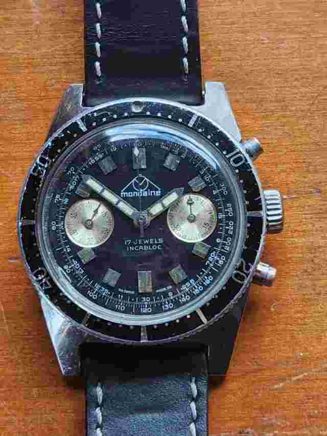 Vintage Mondaine diver chronograph Landeron 248 movement