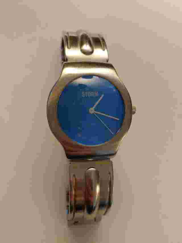 Vintage STORM Nuclear Lazer Stainless Steel Blue Dial Japan Watch