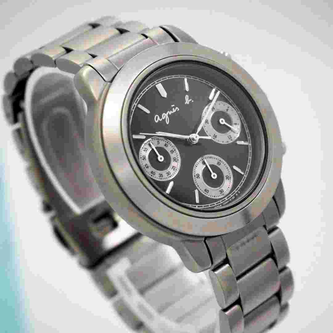 230 agnèsb men's watch chronograph black silver
