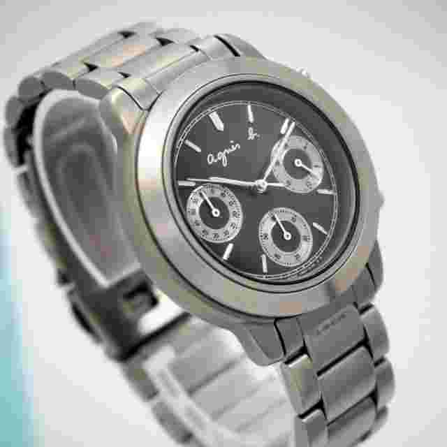 230 agnèsb men's watch chronograph black silver