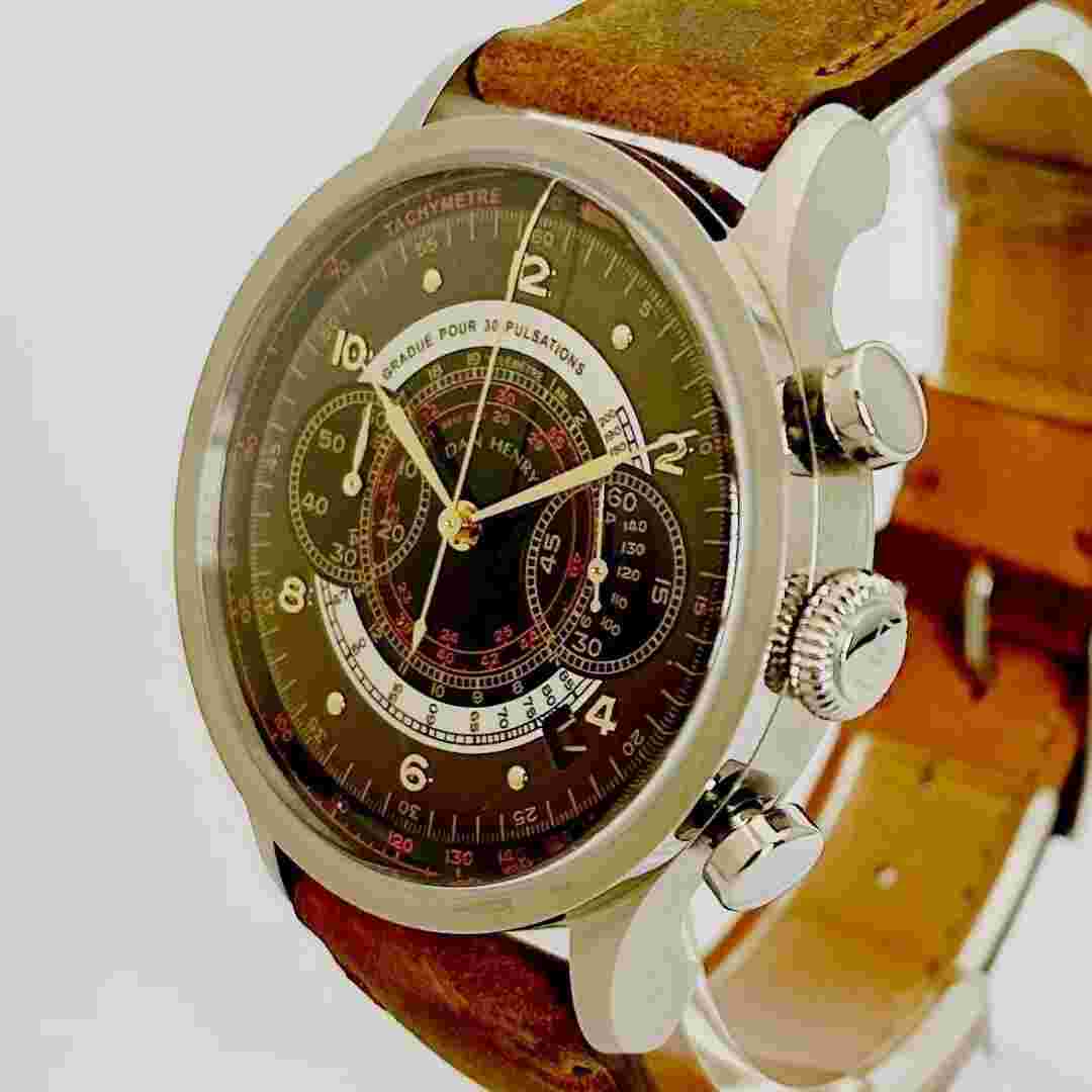 Dan Henry Military Chronograph 0487-1939 Analog Quartz Men's Watch Used
