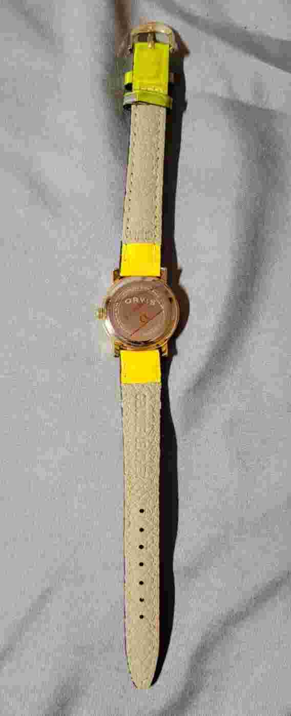 Women's Orvis Watch Leather Band Gold Case