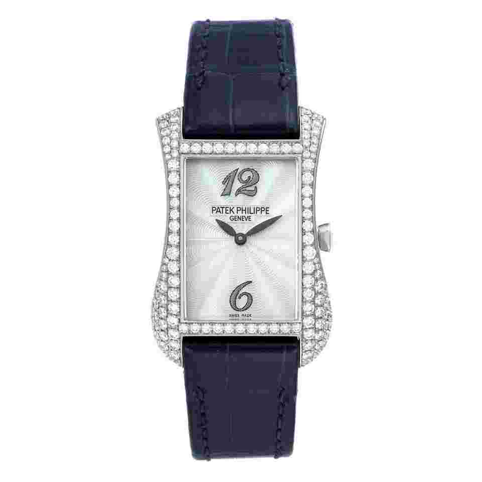 Patek Philippe Gondolo 18k White Gold MOP Diamond Ladies Watch 4972