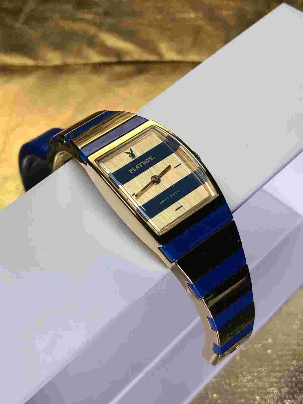 Vintage Playboy Swiss Made Mechanical Watch Bangle Base Metal Swiss 1018916
