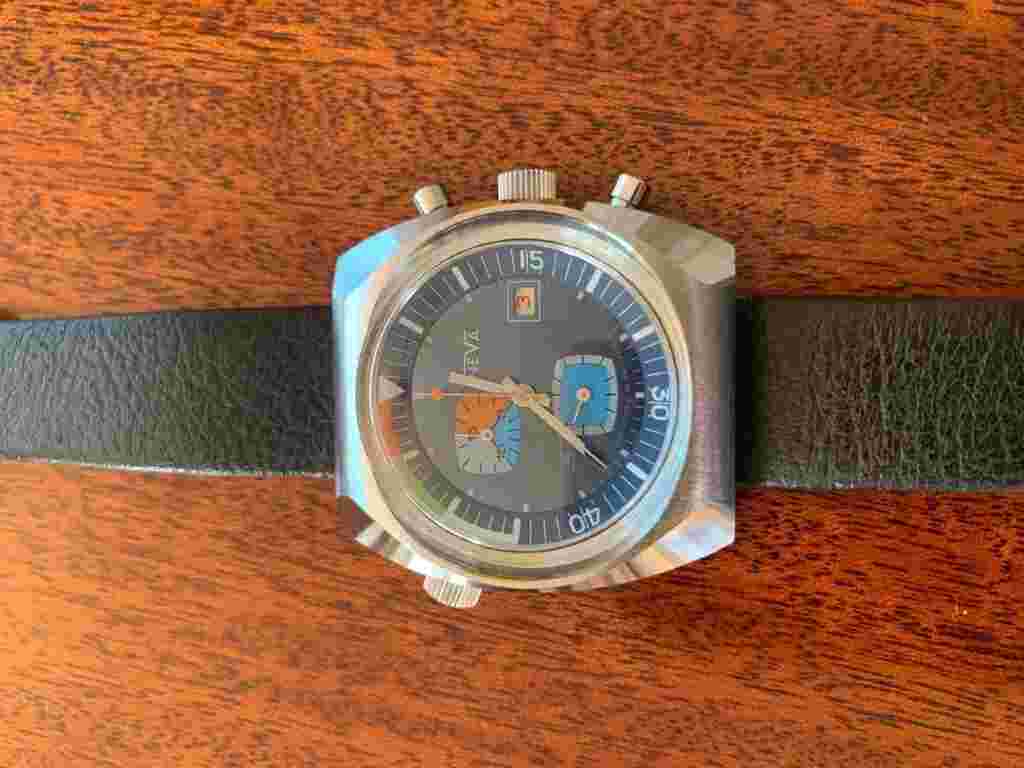 Vintage Stunning NOS 1960s  Neva (Sorna) Swiss mechanical Chronograph