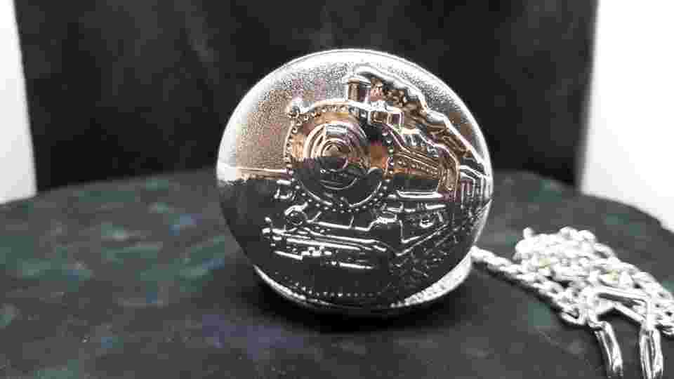 Louis Richard Pocket Watch - Railroad Style - Silver Tone - Quartz Movement