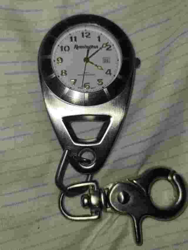 Stainless Remington Pocketwatch w/ Clip