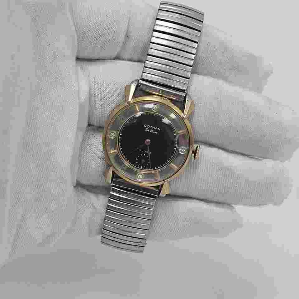 Vintage Gotham Deluxe Men's Mechanical Wristwatch RGP Art Deco Parts/Repair