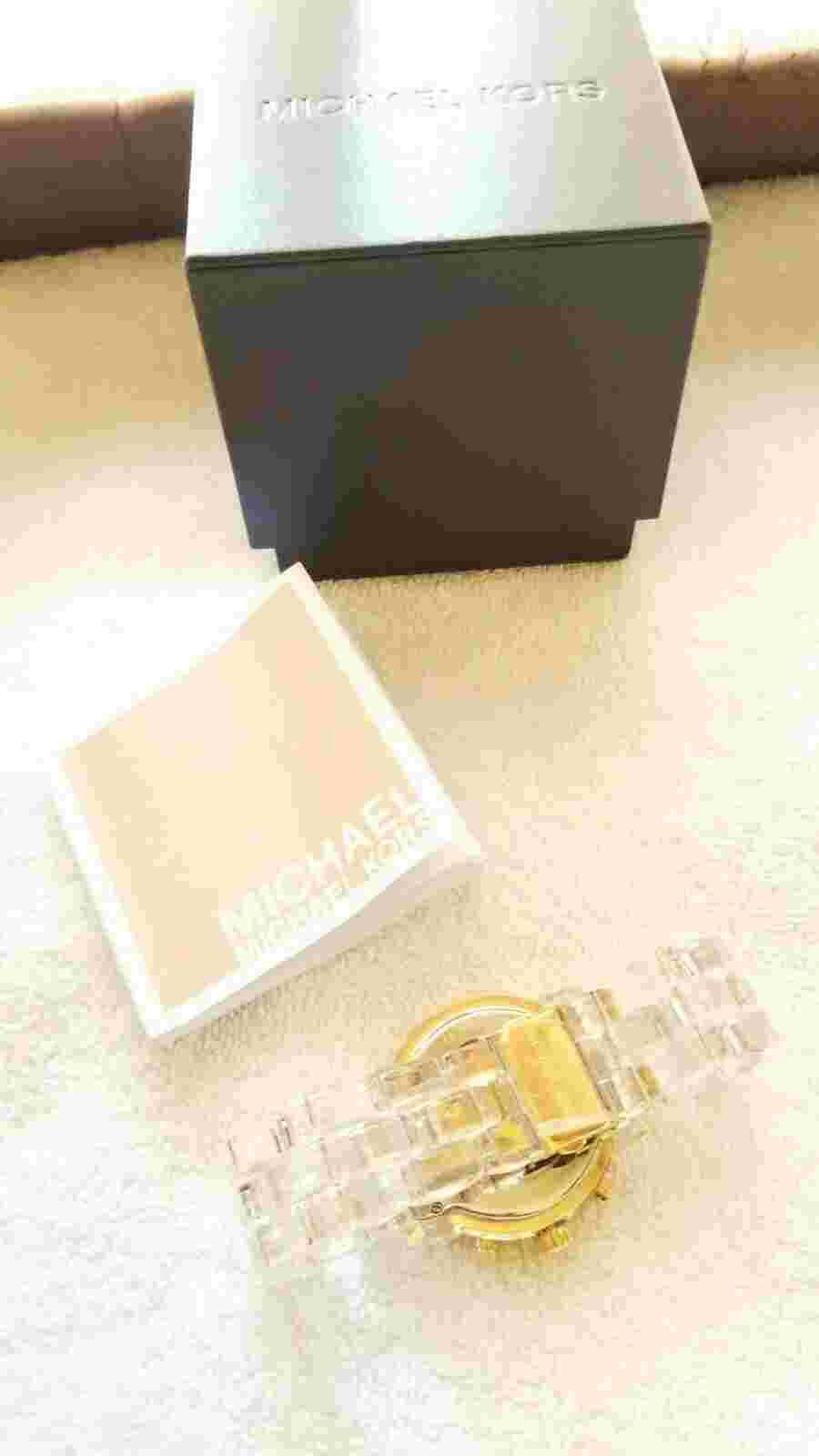 New Michael Kors Women's Chronograph Audrina Clear Acetate Bracelet Watch 42mm M
