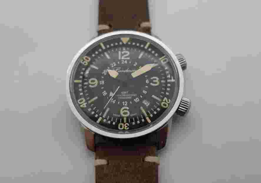 LANDERON COMPRESSOR GMT VINTAGE SWISS MOVEMENT RONDA REF GBVT 0809-88  (G)