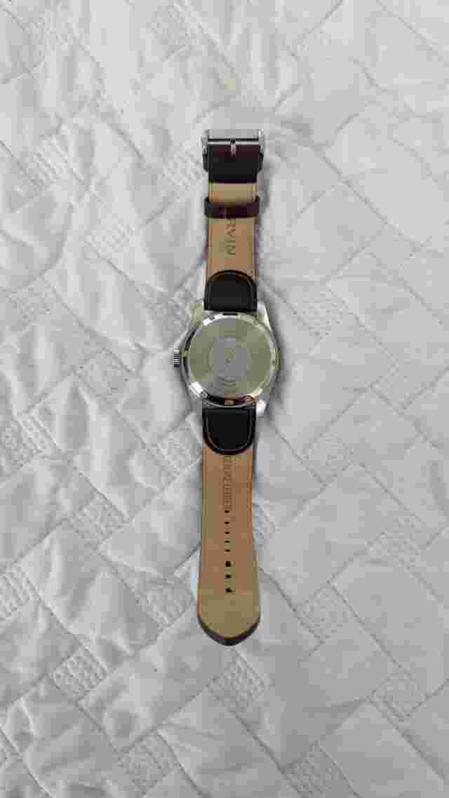 Orvin Brown Leather Watch Diver DayDate Swiss Quality 2 YR Warranty MSRP $290