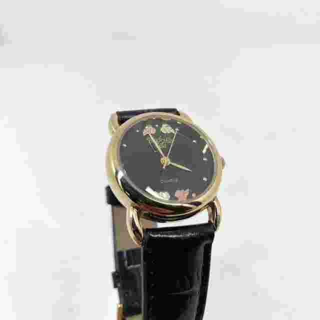 Black Hills Gold 12k Watch Solid Leaves Womens Ladies Wristwatch Working Battery