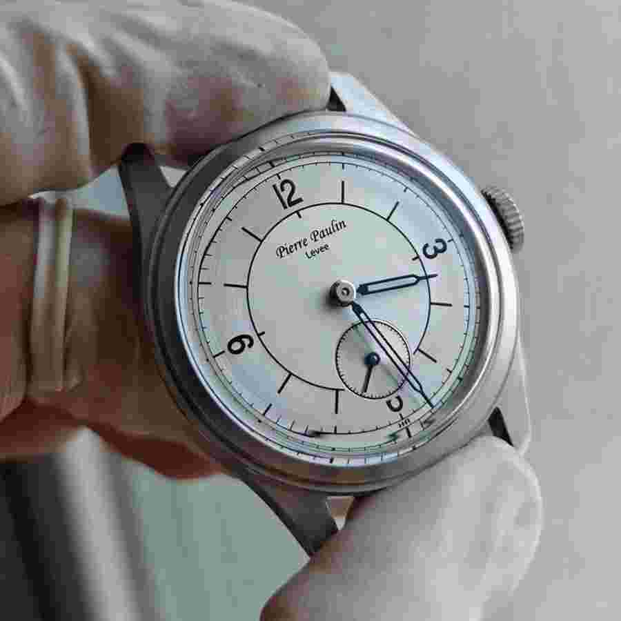 MERKUR Men Pilot Watch Luxury Manual Wind Mechanical Wristwatch White Dial Date