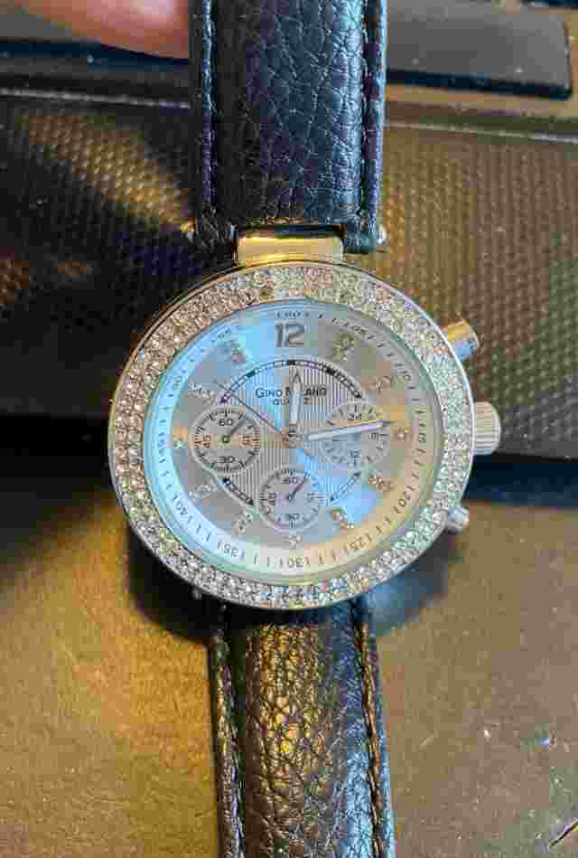 Women's Gino Milano Watch, Silver Tone with Crystal Accents, Chrono Style