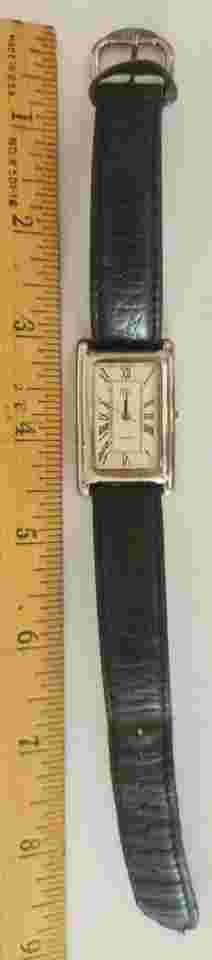 Vintage MC Tank Style Silver Tone Black Band Working With A New Battery