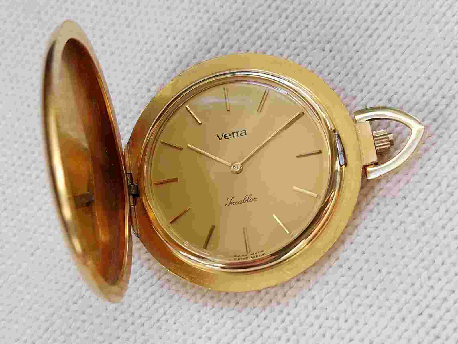 Vintage Vetta pocket watch gold plated 1975