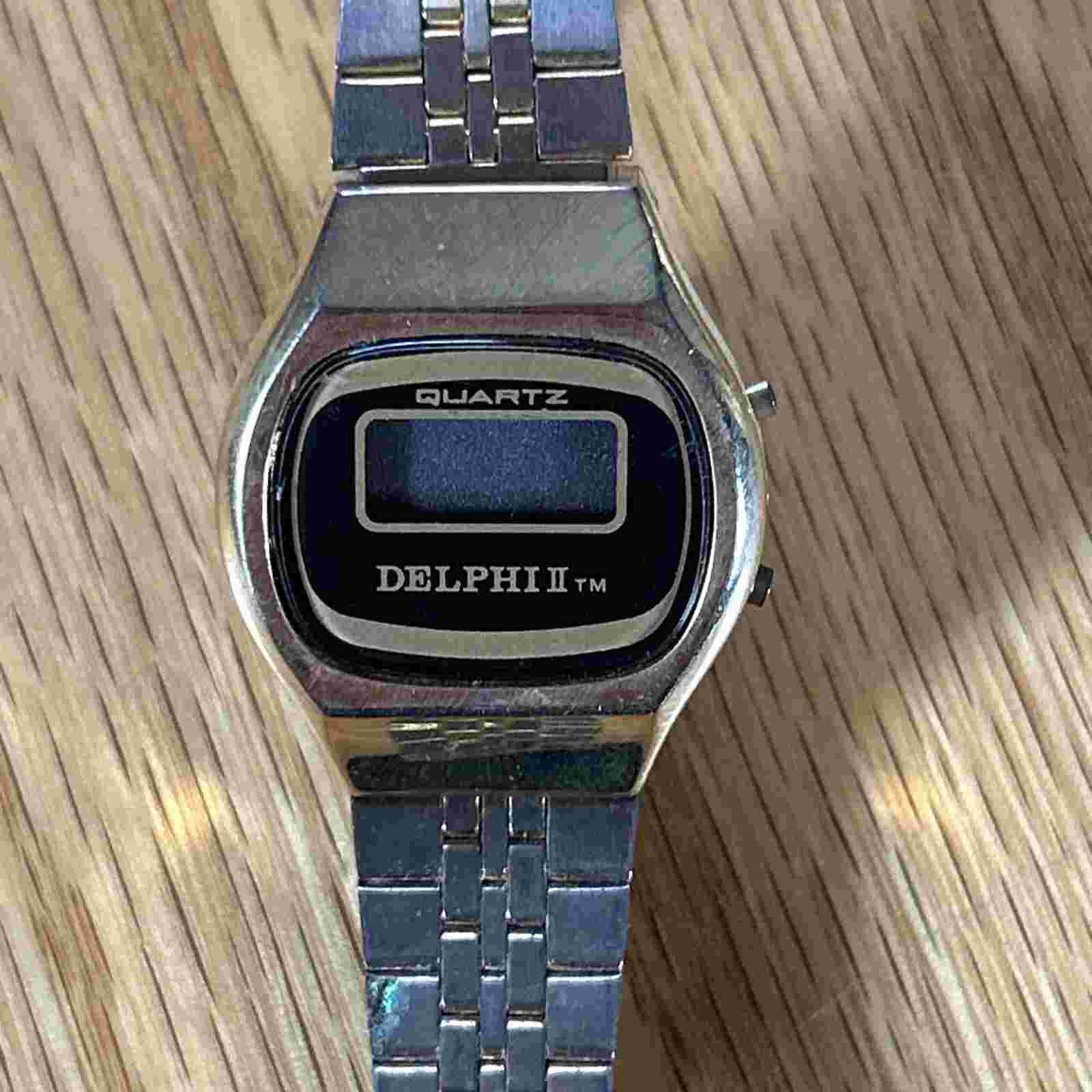 Vintage Delphi II Watch Quartz Not Working For Parts Repair 1980's Original