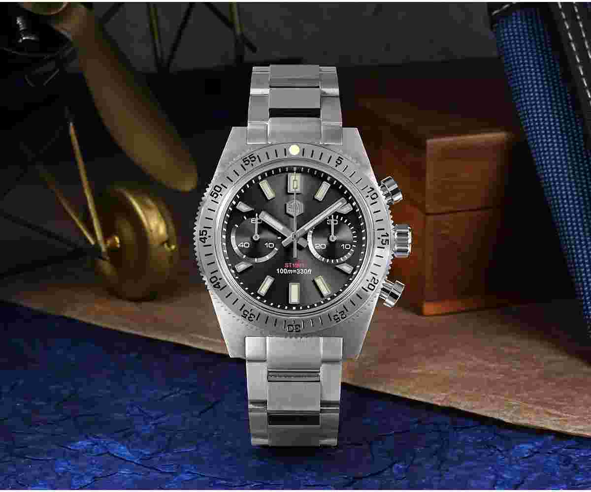 San martin SN0007-G-JS 62mas chronograph watch mechanical manual winding st1901