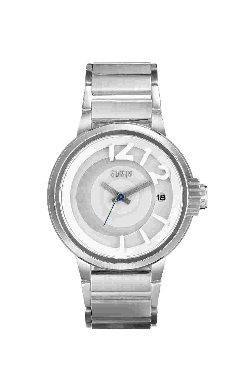 Edwin EDITION Men's 3 Hand-Date Watch, Stainless Steel Case with Stainless